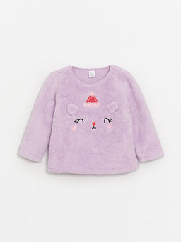 Bisiklet Yaka Uzun Kollu Nak??l? Pel?? K?z Bebek Pijama Tak?m?