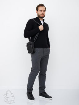 Сумка мужская кожаная 325012Z black Zinimsk