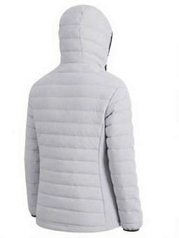 Куртка женская гибридная стёганая с капюшоном с графеновой подкладкой серого цвета 9622_1Sr