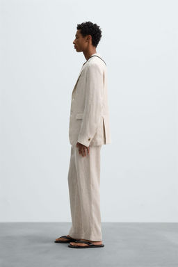 100% LINEN SUIT TROUSERS - Zara фото 14