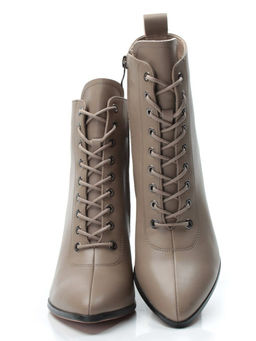 01-PCS125-3 DK. BEIGE Ботинки демисезонные женские (натуральная кожа, байка) - No name фото 14