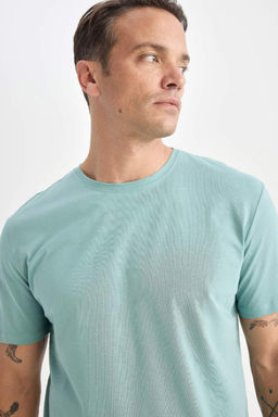 Новая базовая простая футболка с короткими рукавами и круглым вырезом стандартного кроя - Defacto фото 4