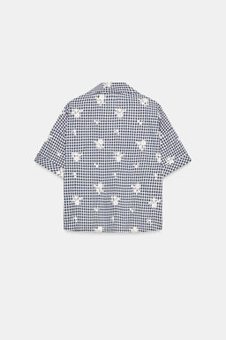 CAMISA CUADROS BORDADOS SET / Marino / Blanco - Zara фото 9