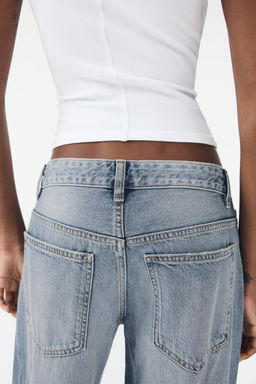 RELAXED FIT FOLD-UP LOW-RISE JEANS - Zara фото 5