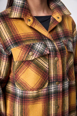 Пальто ANELLI 935 оранжевая клетка  фото 5