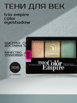 TF Тени для век Трехцветные компактные Trio Empire Color Eyeshadow тон308 оливковое золото