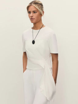 Футболка с драпировкой из поплина / Zarina