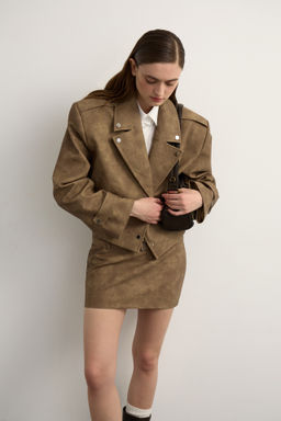 Куртка кожаная с металлическими заклепками - Mollis фото 3