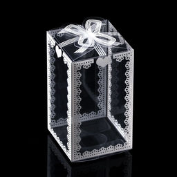 Цена за 5 шт. Складная прозрачная коробка из PVC, для упаковки подарков, 6?6?10.5 см - UPAK LAND фото 2