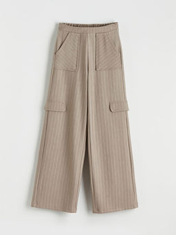 Beli Lastikli ?izgili K?z ?ocuk Pantolon