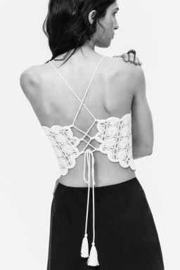 Top de tirantes efecto crochet - H&m фото 3