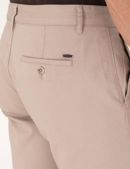 Bej Slim Fit Dokuma _ort