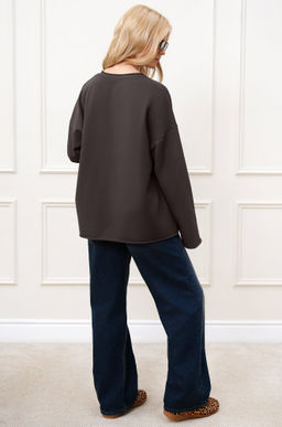 Женский лонгслив оверсайз из футера двухнитки Happyfox - Happy fox фото 6