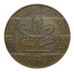 Монета 10 пфеннигов 1979 года J Германия