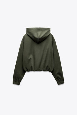 TEXTURED BOMBER JACKET WITH HOOD - Zara фото 11