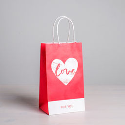 Пакет подарочный крафт With LOVE, 12 х 21 х 9 см