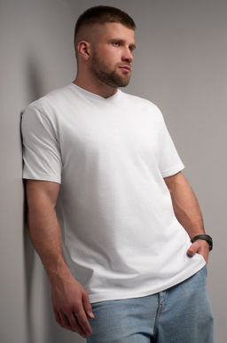 Мужская футболка больших размеров c V-вырезом Happyfox