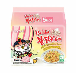 Лапша быстрого приготовления острая со вкусом курицы и соуса Карбонара, 130г/5шт/650гр