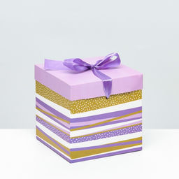Цена за 12 шт. Коробка Самосборная Линии Лиловая 15х15х15 см