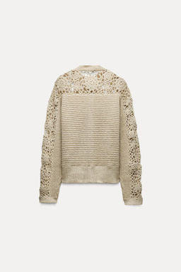 COMBINED CROCHET KNIT CARDIGAN - Zara фото 5