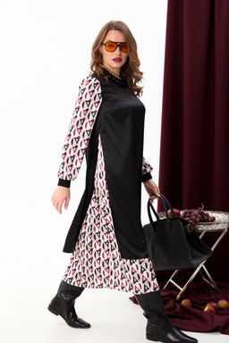 Платье NIKVA н926-2 ромбы бургунди и чёрный  фото 4