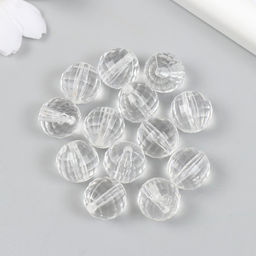 Бусины для творчества пластик Шарики с гранями - кристалл d=1,3 набор 20 гр - Арт узор фото 2