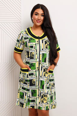 Халат женский из кулирки Марфа цитрусовый микс - Амадэль фото 24