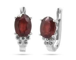 Серьги из серебра рубин, SL-RIC2