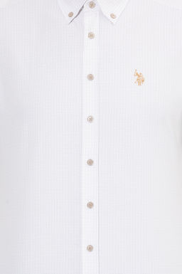 U. S. Polo Assn / Мужская белая рубашка с длинным рукавом - U.s. polo assn фото 6