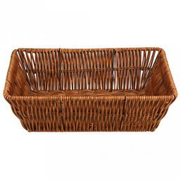 Корзина-сухарница плетеная Кондитер 29х23см h8см, полипропилен, коричневый, металлический каркас, форма прямоугольная (Китай) - Домашняя мода фото 2
