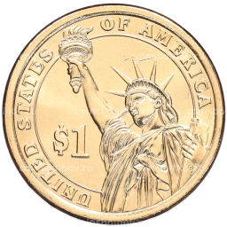 Монета 1 доллар 2020 года (D) США 41-й президент США Джордж Герберт Уокер Буш