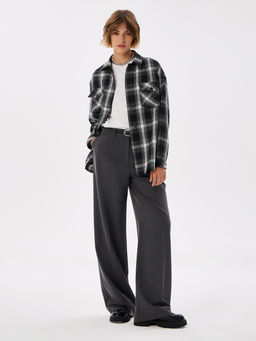 Блузка женская дл. рук. T-lab TL-B-0036F-FR-черно-белый, клетка  фото 5