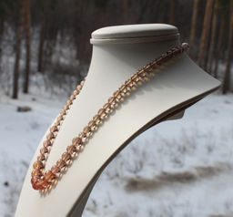 Султанит граненый, разноразмерные круглые бусины 6...10мм, бусы длиной 48см