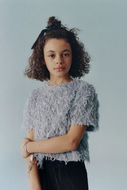 FEATHER AND SEQUIN T-SHIRT - Zara фото 5