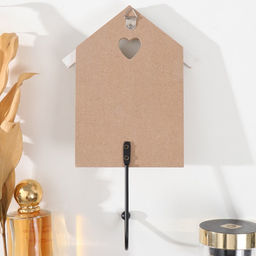 Настенный крючок декоративный Дом. Сердце, дерево, 13?0.8?23 см