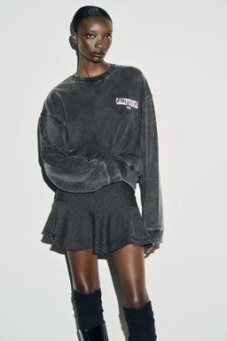 PINSTRIPE RUFFLE MINI SKIRT - Zara фото 3