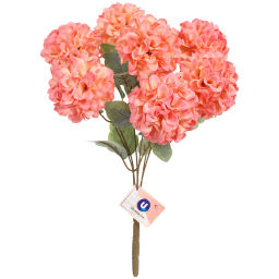 Искусственные цветы "Букет гортензий" 41см 7 цветков розовые