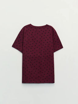 Футболка из хлопка с принтом в горошек / Zarina  фото 2