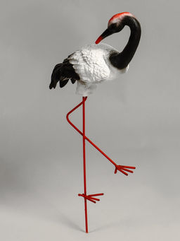 Садовая фигура из полистоуна «Журавль с загнутой шеей», 51×16×27 см