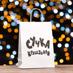 Пакет подарочный с приколами, крафт Крашенная, белый, 32 х 24 х 10,5 см