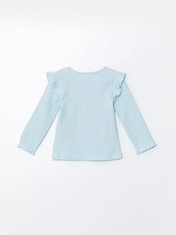 Bisiklet Yaka Uzun Kollu Basic K?z Bebek Ti??rt - Waikiki фото 3