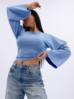 Лонгслив "Аида 3" голубой, кулирка с лайкрой