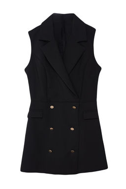 Siyah Ceket Yaka Dugme Kapamal? Mini Tulum TWOSS24TU00050 - Trendyolmilla фото 6