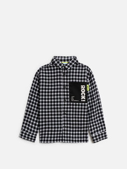 ACOOLA / Сорочка верхняя детская для мальчиков Pablu черно-белая клетка  фото 3