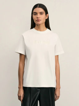 Футболка с принтом из хлопка / Zarina фото 3