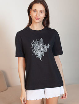 Футболка с принтом свободная из премиального 100% хлопка