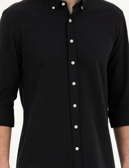 Siyah Slim Fit Uzun Kollu G_mlek