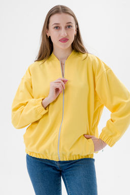 Бомбер из коттон фита жёлтый - Амадэль фото 8