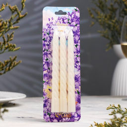 Цена за 2 шт. Набор свечей витых, 1.5?15 см, 3 шт., белый блистер