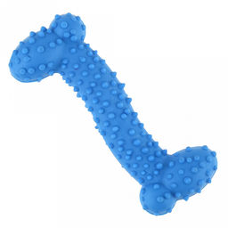 Игрушка для собаки Косточка мини 10,5х4х1,3см, полипропилен, с шипами, цвета микс (темно-розовый, зеленый, синий), Пэт тойс (Pet toys) (Китай)